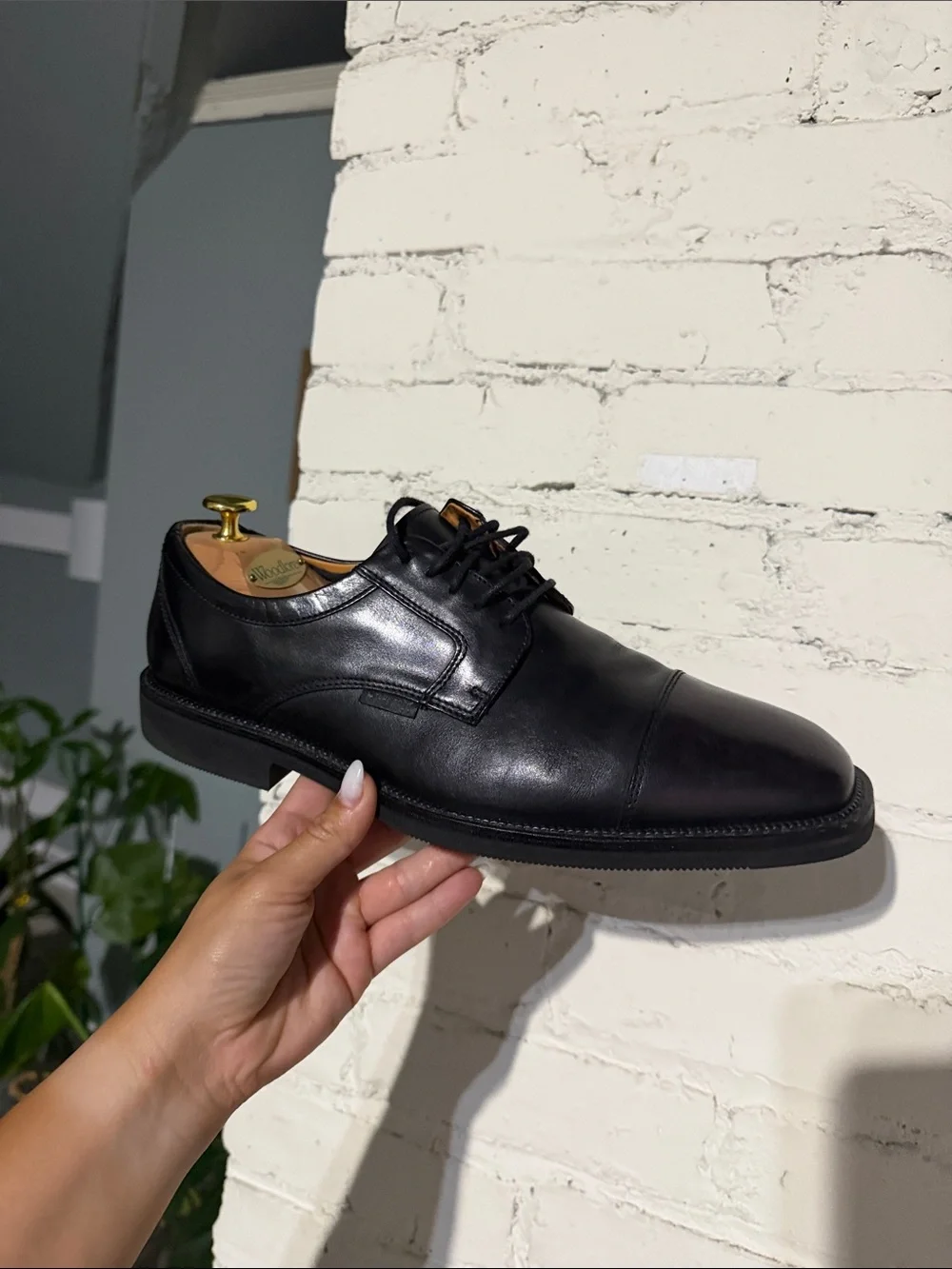 Mephisto Men’s Black Leather Derby Lace-Up Shoes